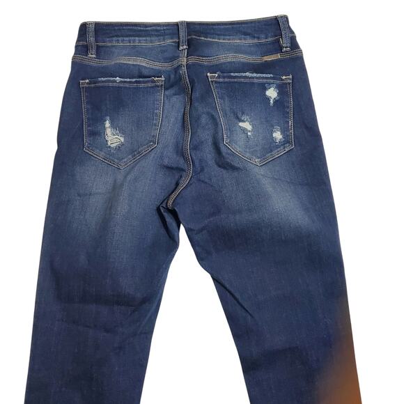 Kancan Chelsea High Rise Super Skinny Jeans Dark Wash Distressed Size 9/28 - Picture 11 of 12